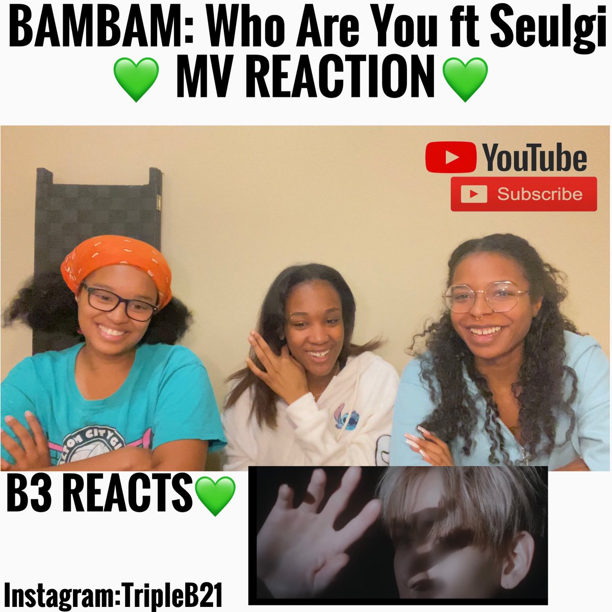 aryannaward1's tweet photo. Hey y’all! Check out our video uploaded now on our YouTube channel. We reacted to BamBam and Seulgi Who Are You. Link will be in the description! @BamBam1A @RVsmtown
#explore #blackgirls #youtube #contentcreator #reactionvideo #kpop #ahgases #redveluv
https://t.co/A8MTmQaZoE https://t.co/uEGYA8o3ya