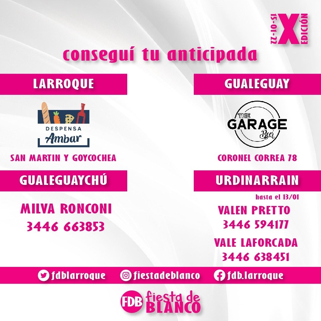 FDBLARROQUE's tweet photo. ✨ CONSEGUÍ TU ANTICIPADA ✨ https://t.co/EXbszgS7Ud
