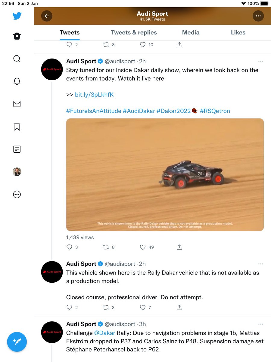 I’m really wondering what planet Audi are on ? Every single Tweet comes with a health warning