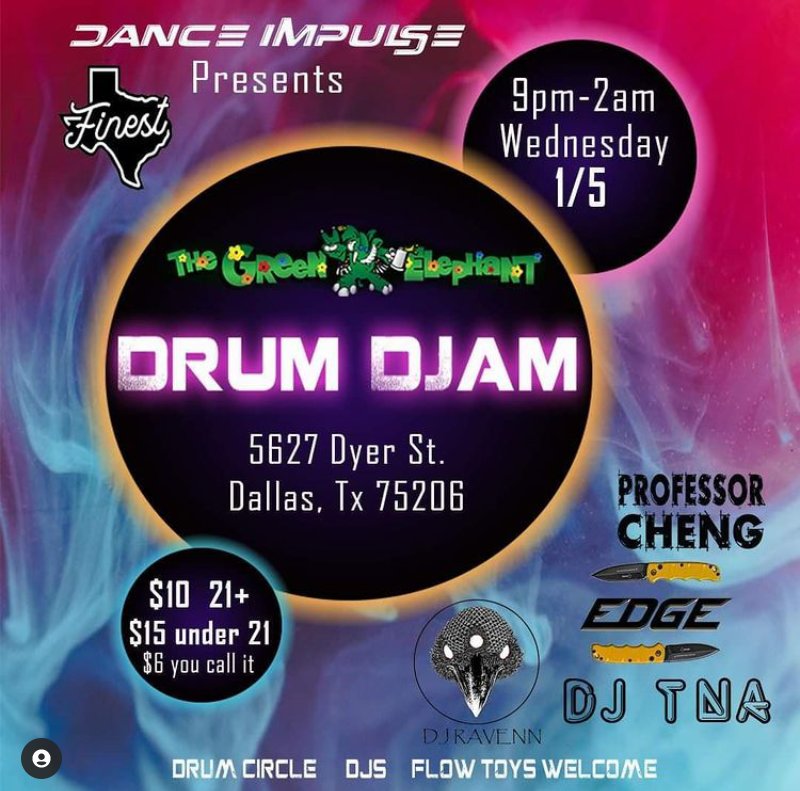 First drum jam of 2022 .. come out and vibe with us . This is the #1 spot to be at on a Wednesday night .
