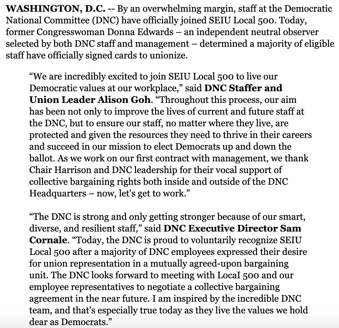 talstales's tweet photo. Staffers at the DNC have voted to unionize https://t.co/7z3IPxzW1E