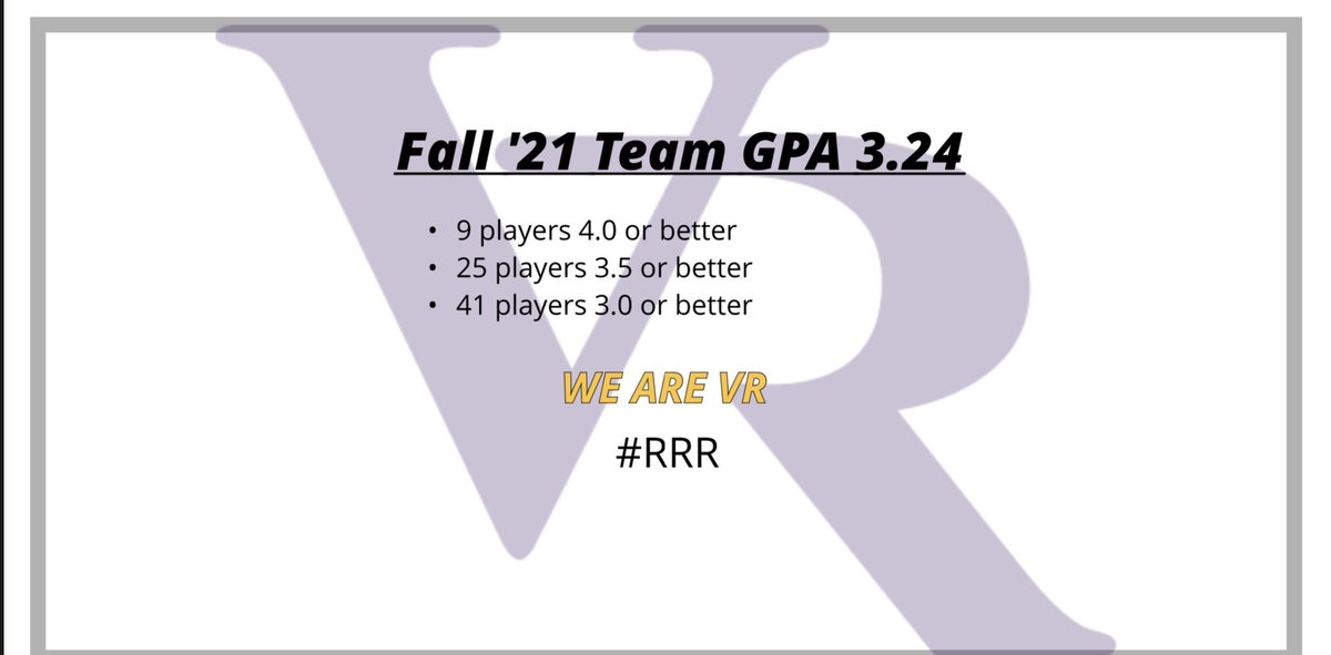 CoachMarinelli's tweet photo. Proud of our Student-athletes and their effort in the classroom last semester! @CoachRo47 @TimBarron9 @_VRHS_Football https://t.co/5Qr49Ej9RZ