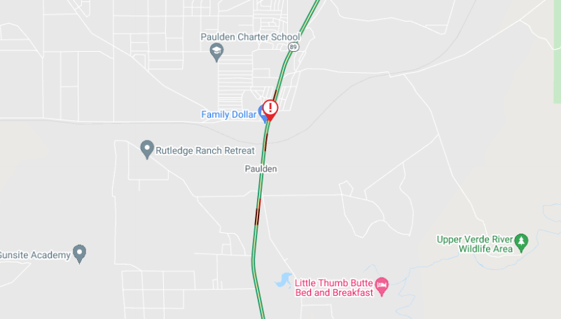 ArizonaDOT's tweet photo. *SR 89 CLOSED, please share*
SR 89 north of Paulden: All lanes are closed in both directions for a police incident at MP 337.5 near Big Chino Road.
Check your route before you head out out with the ADOT Alerts and AZ511 apps: https://t.co/MxTvyyEdpM
#aztraffic #pauldenaz https://t.co/heuP7frvLz