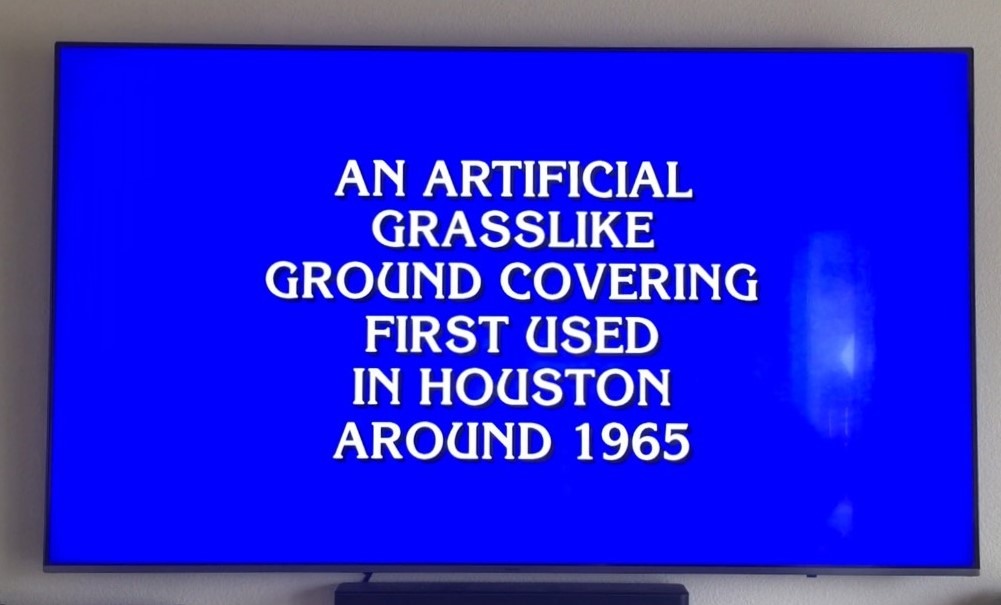 AstroTurfUSA's tweet photo. Speaking of National Trivia Day . . .
Both @TrivialPursuit_ and @Jeopardy have featured AstroTurf through the years on the iconic board game and game show.
#AstroTurf #OnOurTurf #Jeopardy #JeopardyTest #TriviaDay #TrivialPursuit #NationalTriviaDay https://t.co/hDNjni0Ynl