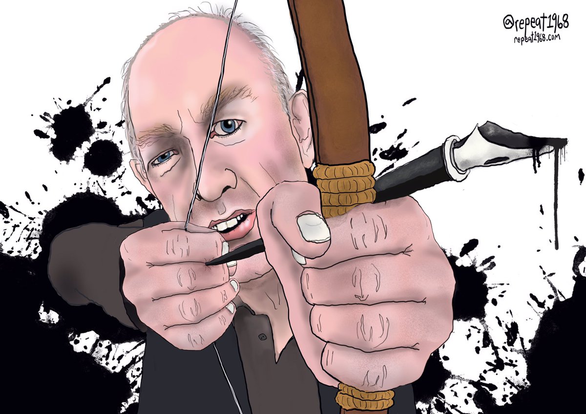 repeat1968's tweet photo. Apparently, there is an unofficial #DrawMartinRowson Challenge. @MartinRowson’s pen is mightier. https://t.co/l3hPnW5rZD