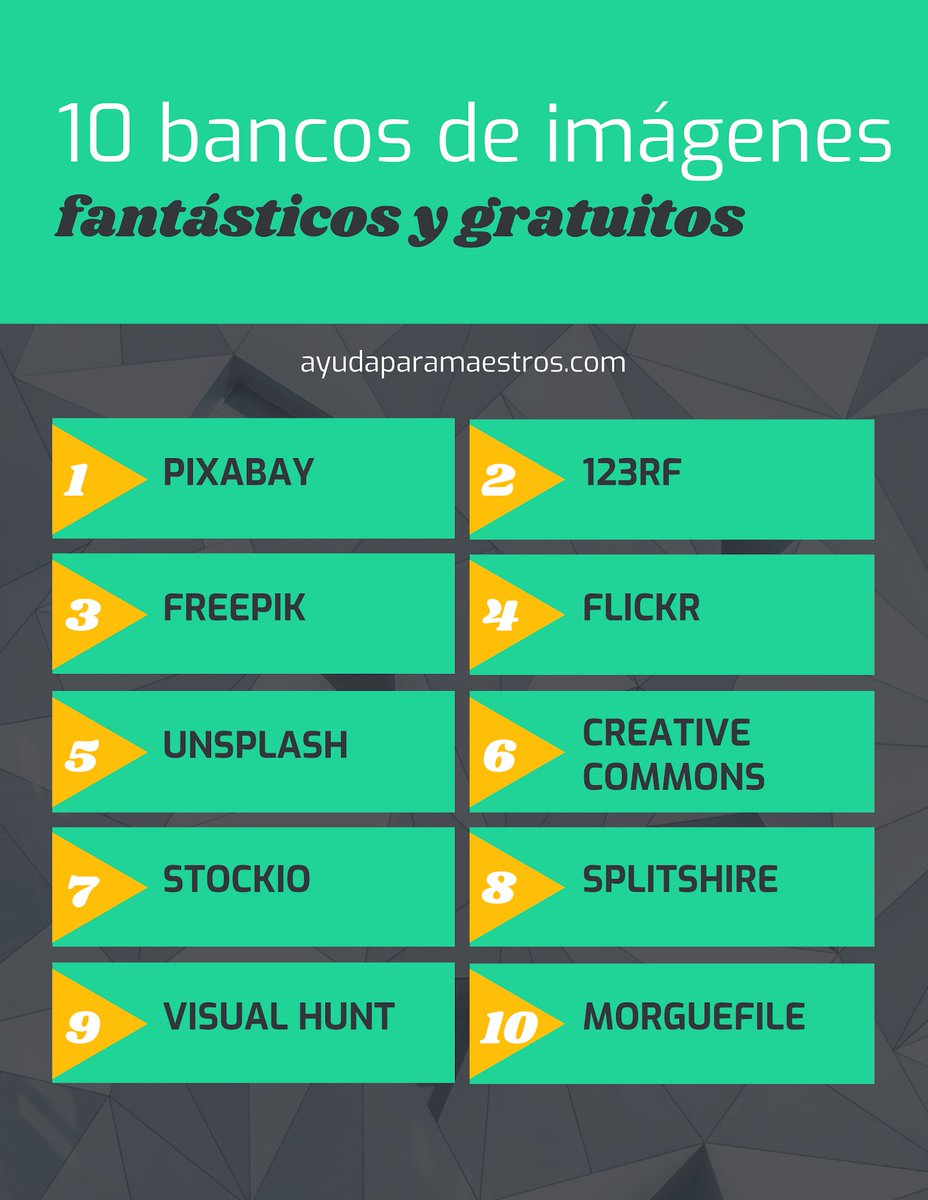10 bancos de imágenes fantásticos y gratuitos. 👉 ayudaparamaestros.com/2020/07/10-ban… Por <a href="/Manu___Velasco/">Manu Velasco</a>