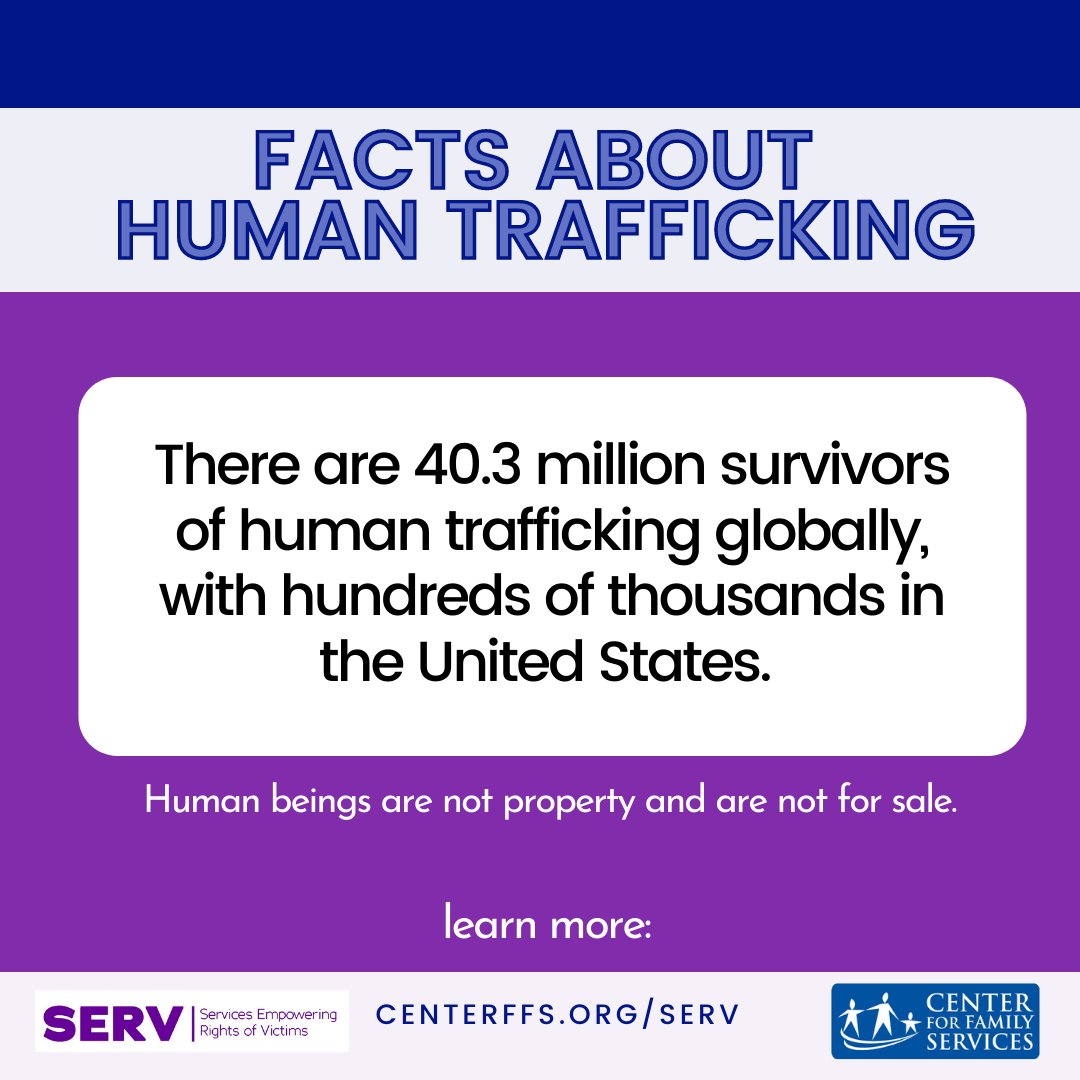 cfsSERV's tweet photo. Human trafficking is happening everywhere, in our communities, right under our noses. Join us in the fight to end it. https://t.co/5PCUvkNHCa #humantraffickingawarenessmonth #htam #htam2022 #cfsserv https://t.co/sg8yyp7Vo8