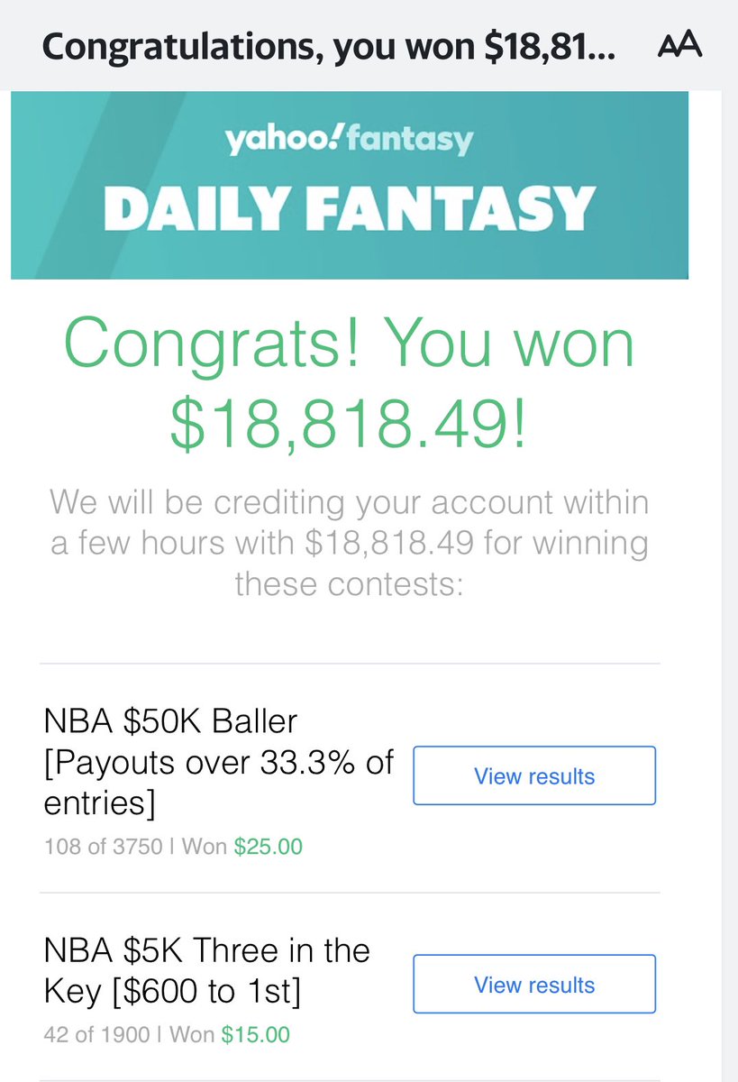 DFS__Oracle's tweet photo. I remember when 400 won all the monies…RT if you’d like a free lineup tonight! https://t.co/TU0SRHe2Tw