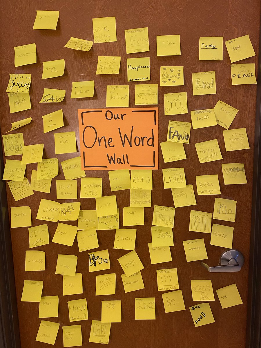 <a href="/getoneword/">One Word</a> with 4th graders today in <a href="/MrsELandrum/">Emily Landrum</a> class! Love how thoughtful they were in the process and the final word choice! #OurFES 🦅