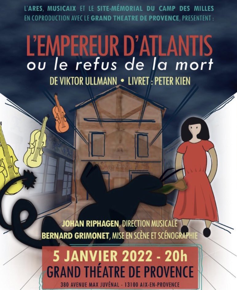 PaulineCourtin4's tweet photo. L’empereur d’Atlantis de Viktor Ullman: une satire du totalitarisme  plus que jamais d’actualité, au Grand Théâtre de Provence le 5 janvier 2022 https://t.co/1hXDTRzNAV