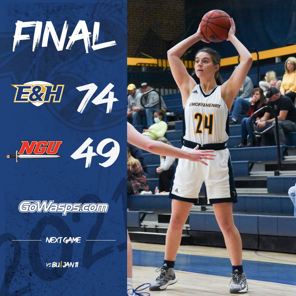 GoWasps's tweet photo. Two in a row for @EHCWBB as the Wasps beat North Greenville Tuesday afternoon! #GoWasps #BlueCollarGoldStandard https://t.co/hDsYN5ugGY