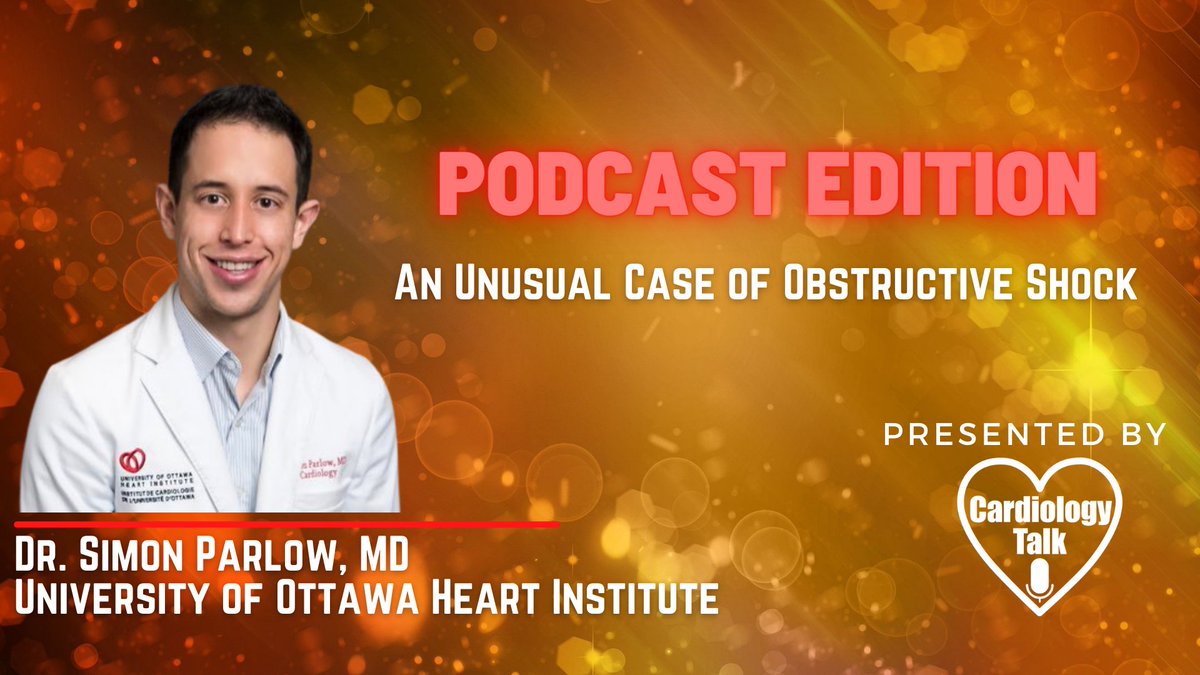 CardiologyTalk's tweet photo. Dr. Simon Parlow - An Unusual Case of Obstructive Shock @sdparlow #UniversityofOttawaHeartInstitute #ObstructiveShock #Cardiology #Research
https://t.co/xxcyFAaR8B https://t.co/6pI6eWBgQB