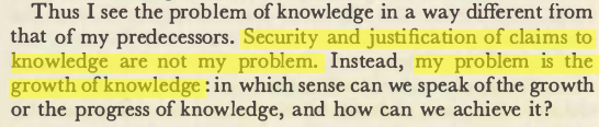 PhilosophyPub's tweet photo. 2] The second thing to keep in mind before we even start to get into #Popper’s #ObjectiveKnowledge is what he takes to be the aim of the whole endeavour: the growth of knowledge.

That entails two things: there are no absolutes, no certainty; knowledge is essentially conjectural. https://t.co/DdrajMZkii