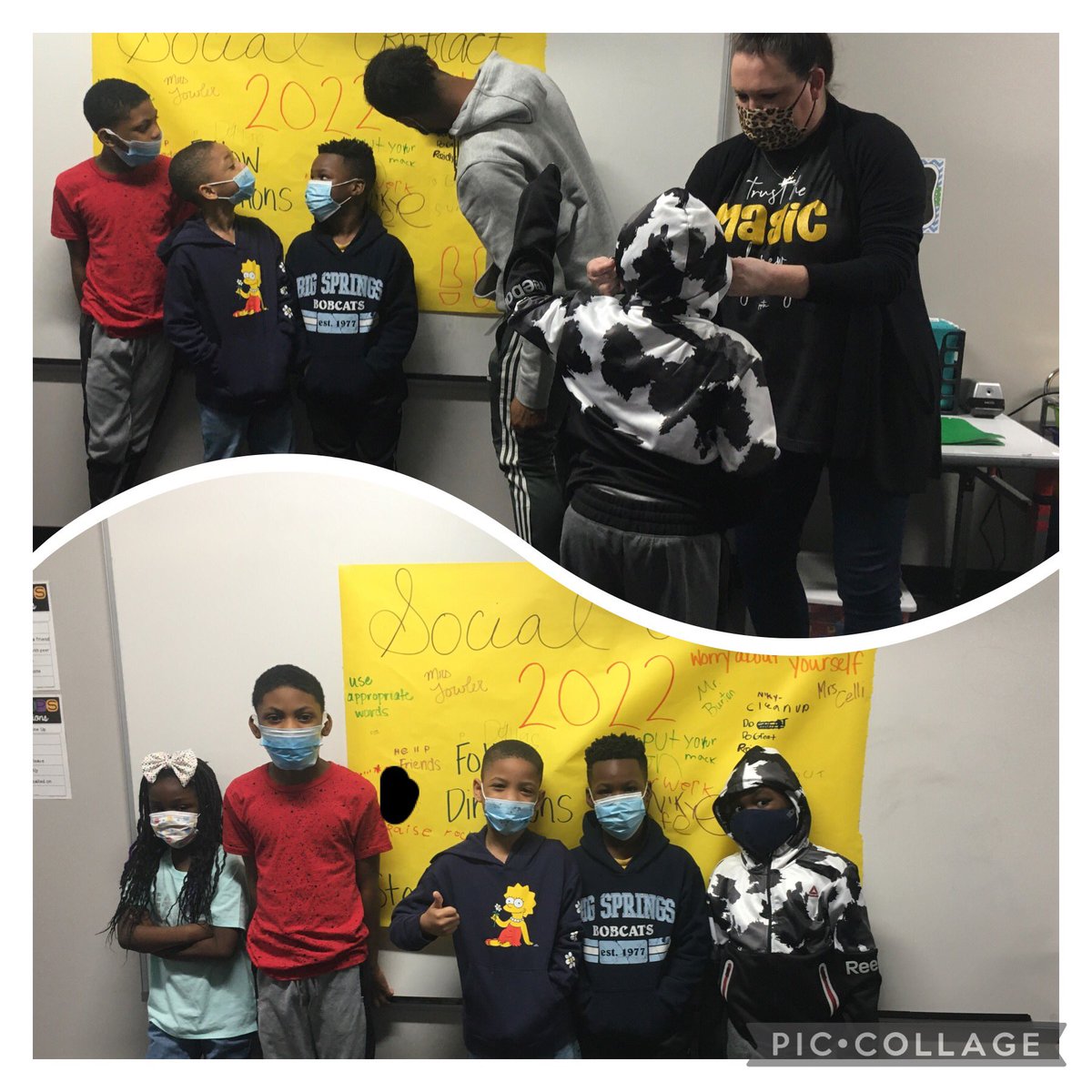 BSE PASS taking time to revamp our classroom Social Contract! 2022 will come with new highs and lows. Our kiddos are ready to reaffirm our classroom family values and expectations!! #risdpoweroflove <a href="/BSE_Bobcats1/">Big Springs Elementary School</a> <a href="/PrincipalDawes/">Vince Dawes</a> <a href="/billgattus/">Bill Gattus</a> <a href="/D_Wilson405/">Deidra Wilson</a> <a href="/SSSRISD/">SSS RISD</a> <a href="/CongroveStacey/">Stacey Congrove</a>