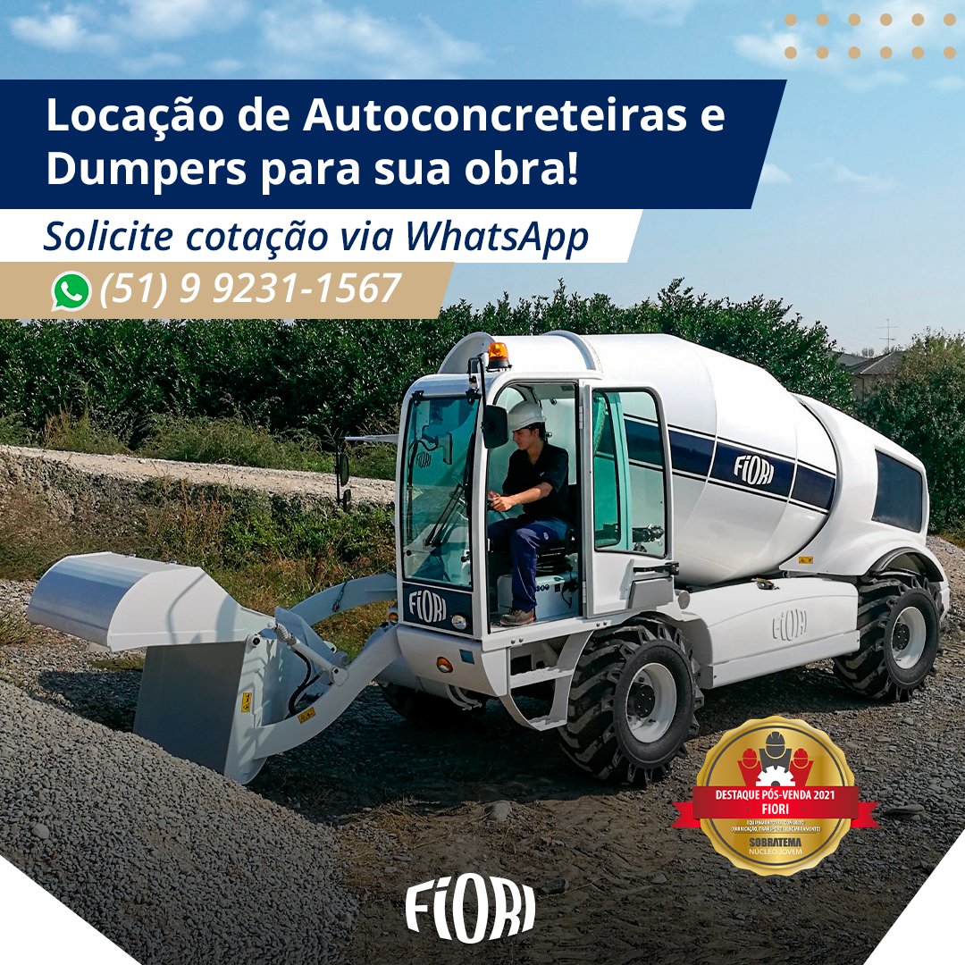 FIORIDOBRASIL's tweet photo. 👉 A FIORI tem a solução para você!​
​
✅ Locação de Autoconcreterias, Dumpers, Silos horizontais móveis e Autobetoneiras​
​
Dispomos de soluções para produção de concreto a qualquer hora e em qualquer lugar. Alugue hoje com a FIORI e agregue agilidade e qualidade na sua obra. https://t.co/DYnOMzewtM
