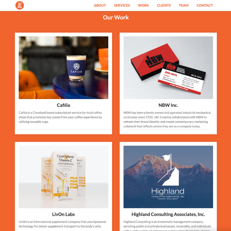 jac_creative's tweet photo. New year, new website! Check out our new website to learn about our skills & services, see examples of the work we’ve done for our awesome clients & meet our team! Check it out: https://t.co/Ds8QbrgUD2
#JACCreative #JACPack #smallbusiness #creativemarketing #cleveland #newyear https://t.co/rO6TB5ZqT6