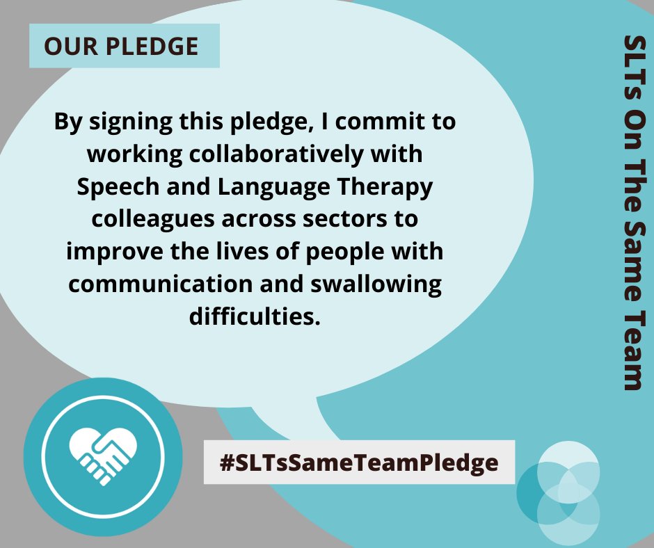 SLTsSameTeam's tweet image. Today begins our #SLTsSameTeamPledge day! We will be sharing stories of collaboration all day and have a #Tweetchat tonight 6-7pm we hope you can join us!

Link to sign the pledge is LIVE: forms.gle/NW1ND96EKh6PqY…

@RCSLT  @ASLTIP_UK