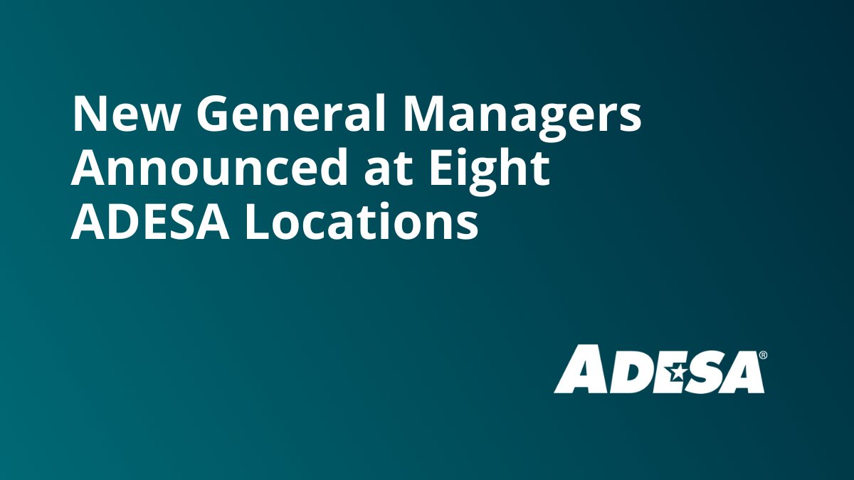 ADESAauction's tweet photo. “All of the new GMs are proven leaders who demonstrate industry-knowledge and customer obsession." -Srisu Subrahmanyam, COO of ADESA 

We couldn't be more excited to have our new ADESA GMs join the ride—read more here: https://t.co/miW9dKmFUv https://t.co/JsLYApy9S0