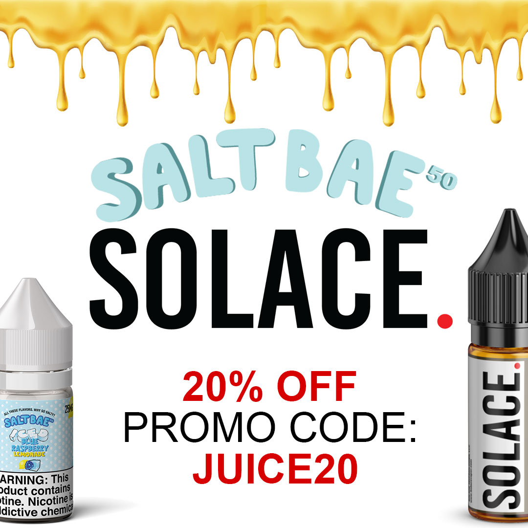 20% OFF Solace &amp; Salt Bae 50!

#provape #vape #vapesale #solace #saltabae #liquid