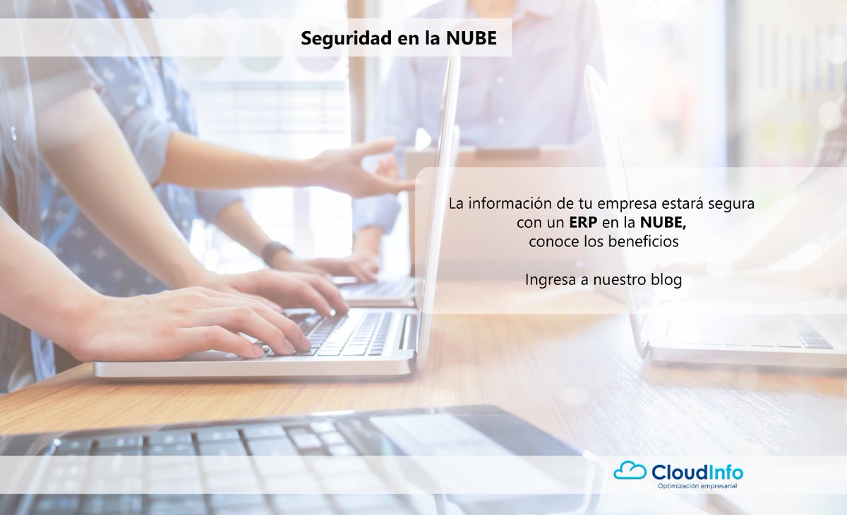 Mantén segura la información de tu empresa con un ERP en la NUBE
Ingresa a nuestro blog: cloudinfo.mx/estan-sus-dato…
#CloudInfo #ERP #Acumatica #empresario #ExitoEmpresarial #Consultoria #finanzas #cloudinfoerp #homeoffice