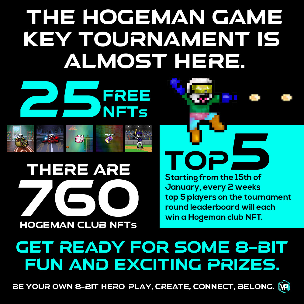 VirtualPangea's tweet photo. Use your Hogeman NFT Key and skills to level up to an actual Hogeman Club Collection NFT and be a step closer to the Speedrun Tournament: Tesla Edition.
You don’t need to break a sweat to win a Tesla.

#8bithero #tesla #speedrunner #hogeman #gamekey #prize #tournament https://t.co/gVCB5EcTS6