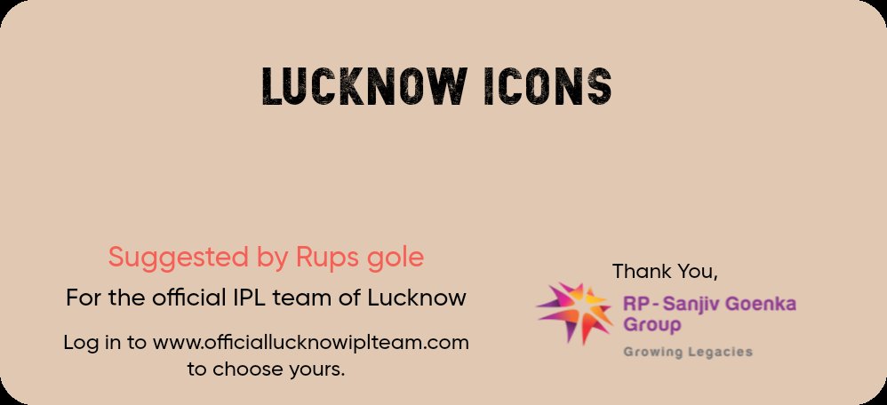 rupesh_gole's tweet photo. @TeamLucknowIPL 😎 https://t.co/LAJBLEnK4E