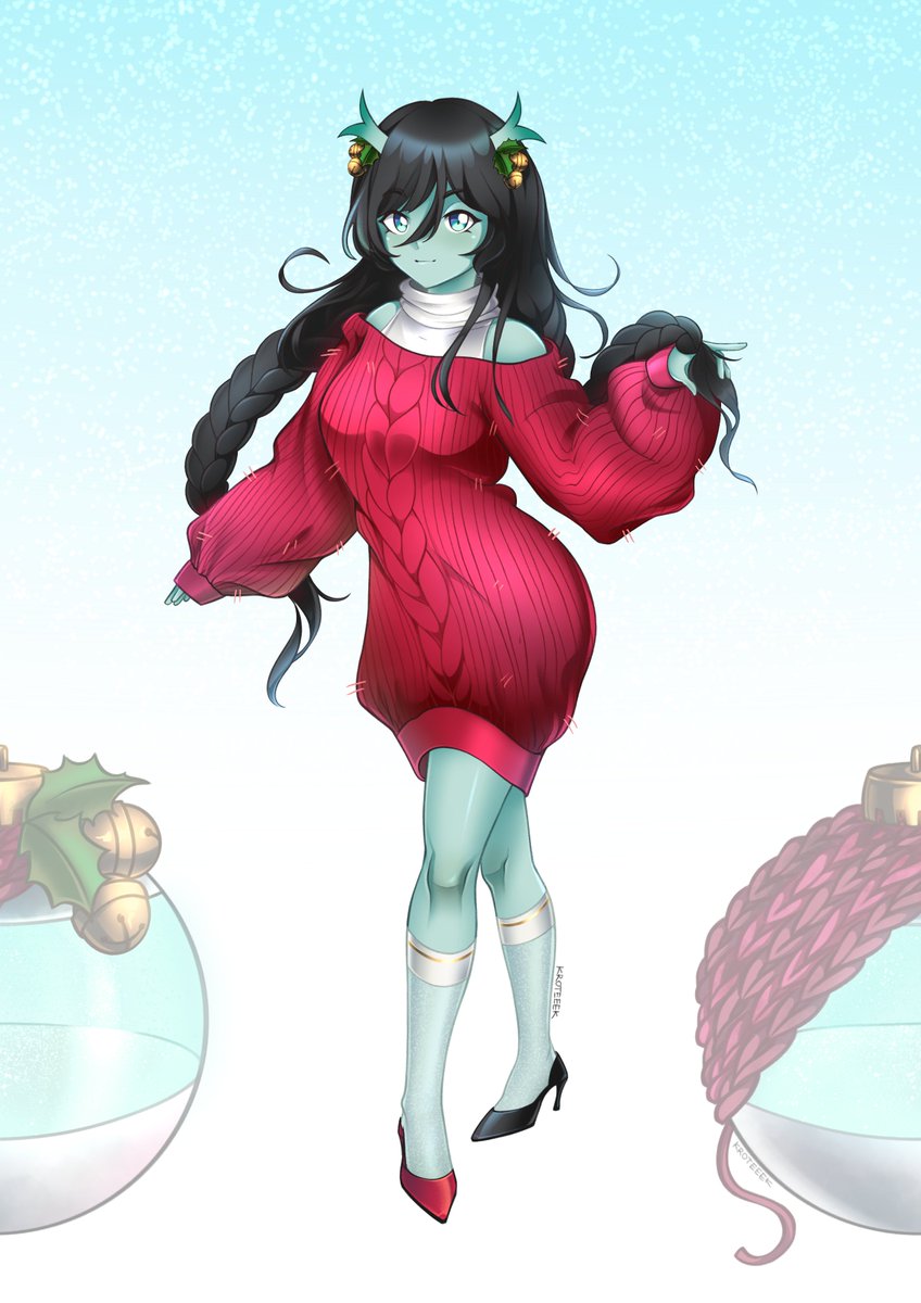 zelllith's tweet photo. I know this is very late, but I hope that everyone's holiday season was decent! Here is my official holiday season outfit!

🎨 by @kroteeek :) https://t.co/1ag8gT3oLy