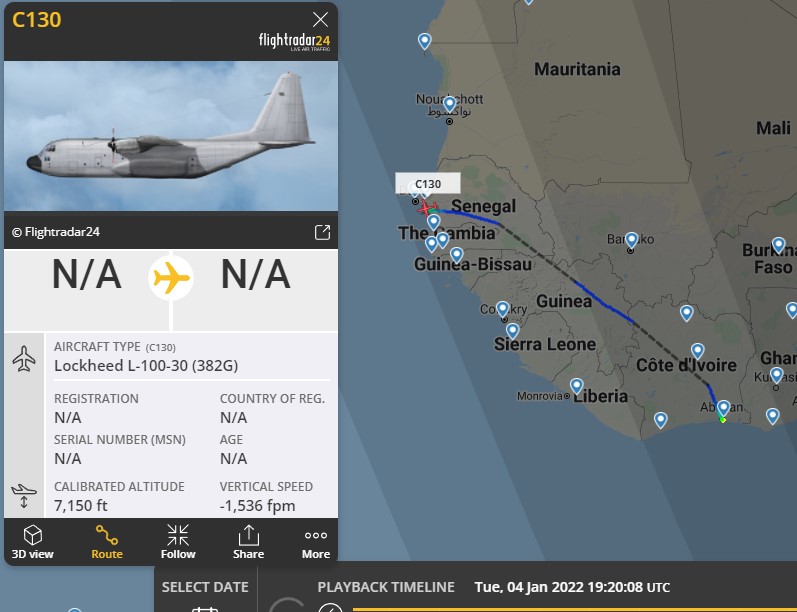 Laurent_Le_Bloa's tweet photo. End of mission in Horn of #Africa for #CIA linked C130 #N3755P
fm #Nairobi #Kenya to #Dakar #Senegal via #Abidjan https://t.co/Bfph310fb9
