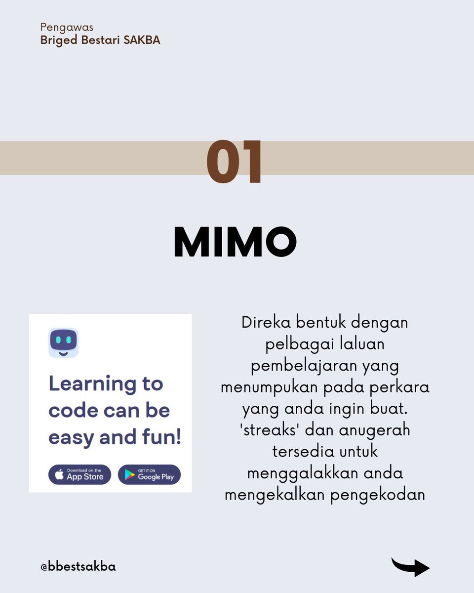 bbestsakba's tweet photo. [thread] Coding merupakan satu bidang yang hebat. Terdapat banyak aplikasi dan web yang dapat membantu anda mempelajarinya. Nak tahu? Jom baca maklumat ni! #birolw #spektrumilmu https://t.co/49ojYS6RUh