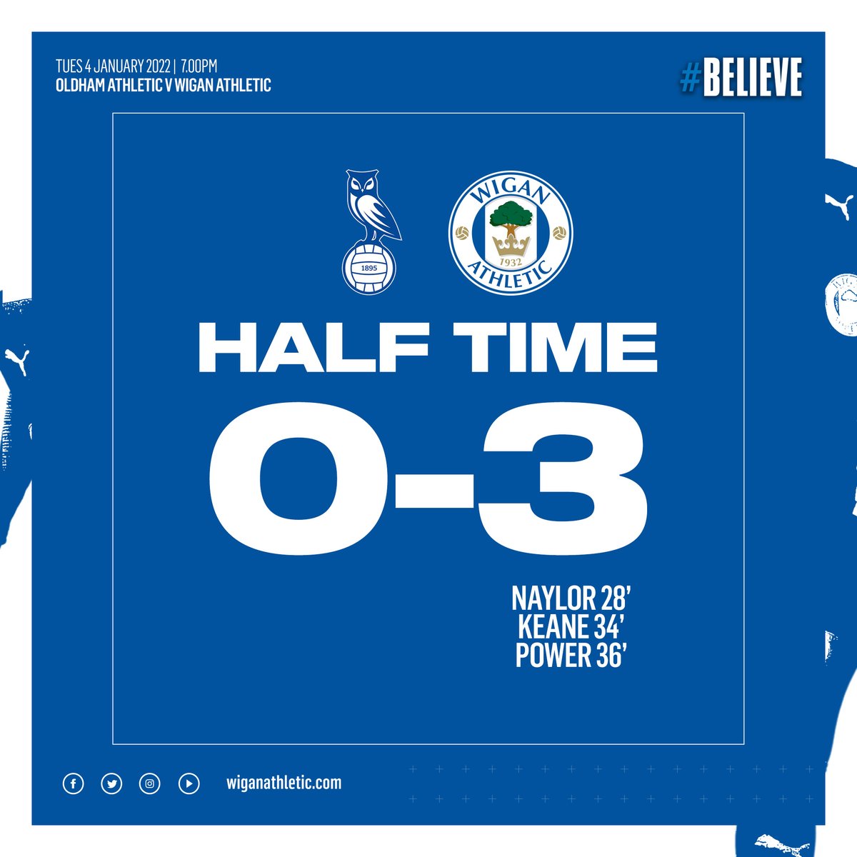 ⏱ A dominant first-half display from Leam Richardson's men!

#wafc 🔵⚪️ #BELIEVE