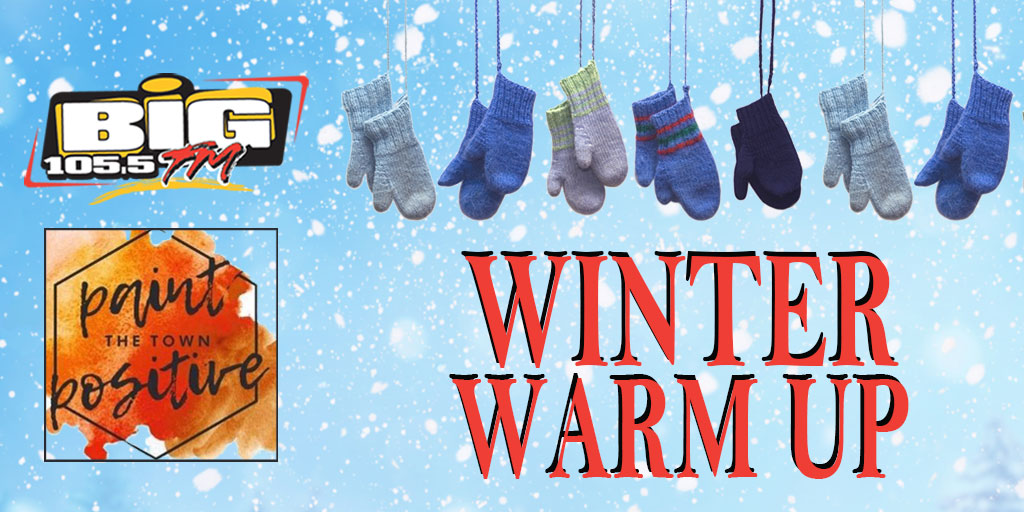 BIG105's tweet photo. Paint the Town Positive and @BIG105 are asking you to donate new mitts, toques and socks to those in need.  You can drop off your items at BIG105 or the downtown library @rdpl now until January 15th. Details at https://t.co/aEwE4VvMKv #WarmUpWinter https://t.co/kQ9XSz8hbm