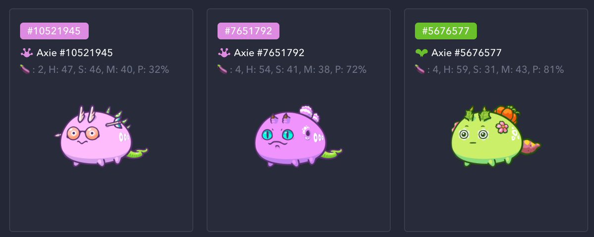 AxieUniversity_'s tweet photo. FIRST TEAM X3 

We will let three people play with is the deathly jumping poison team! ☠️

If you know how to play this team, retweet and comments how you'd play it! 

🚨 #AxieUniversity 🚨  

#Axie #AxieInfinity #Scholarship #PlayToEarn #AxieinfinityScholarship #AxieScholar #NFT https://t.co/KleV8WoCK9