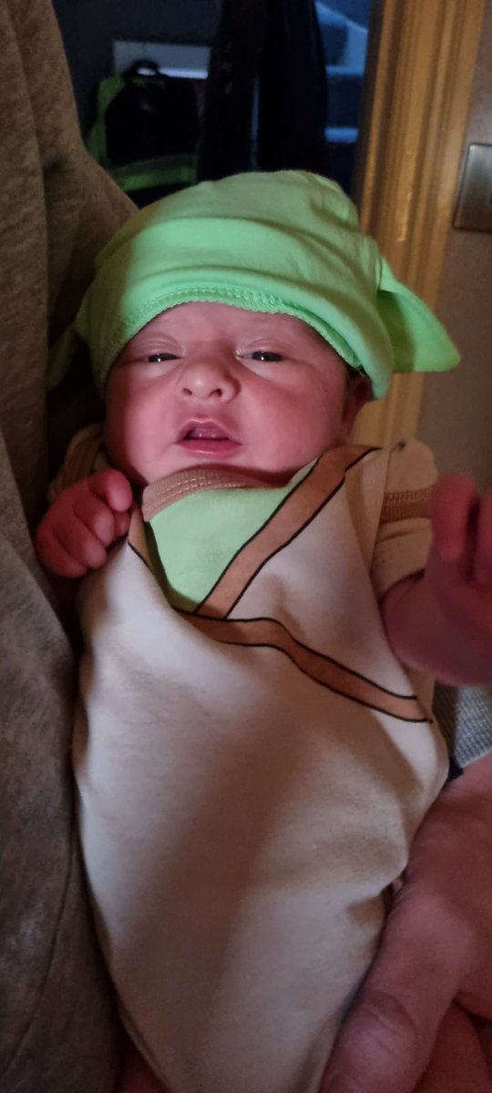 grannygrumps70's tweet photo. @LynnParsonsUK well we got our very own Baby Yoda daddy couldn't resist buying this this for his little girl. Trev is a big star wars fan https://t.co/sAVnekk8mi