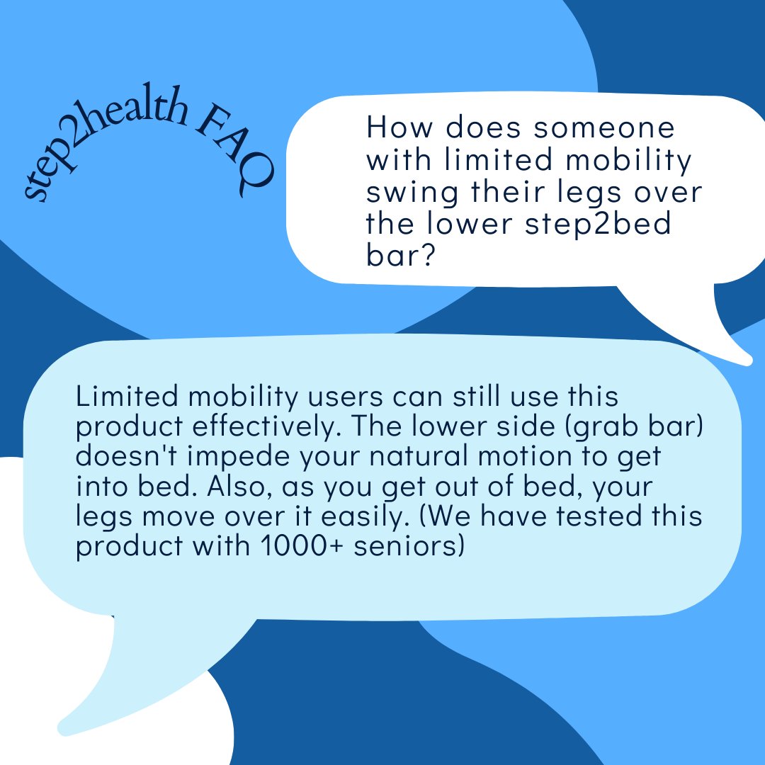 step2bed's tweet photo. the step2bed can be used by many adults with limited mobility, in fact its designed to help those with limited mobility get in and out of bed! Questions? DM us!
#step2bed #step2health #steptohealth #babyboomer #babyboomers #fallprevention #homehealthcare #homehealth https://t.co/5M1MSTAn6M