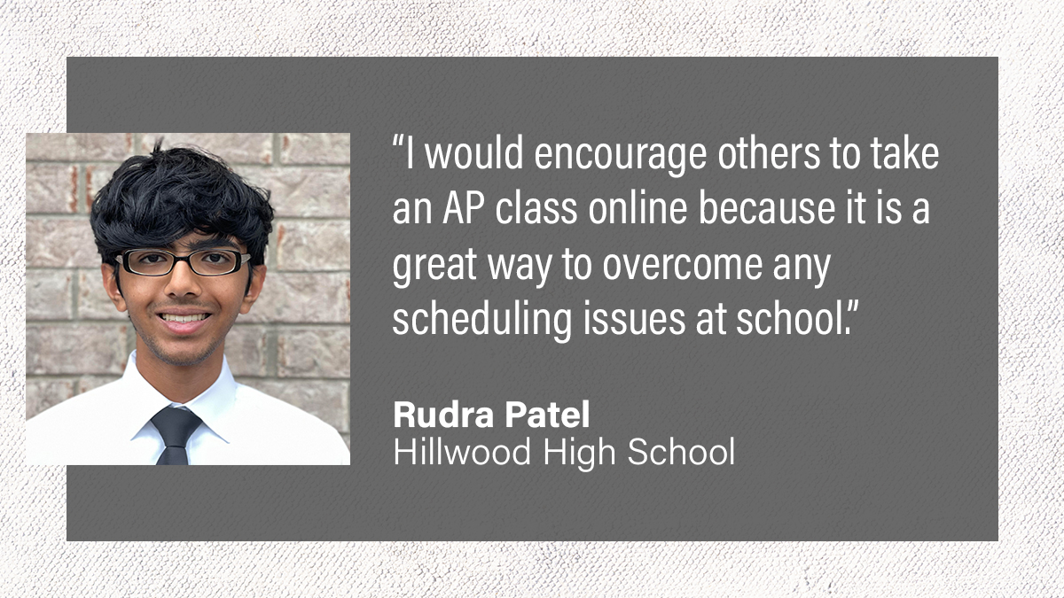 #APStudentSpotlight from Rudra Patel at <a href="/HillwoodHS/">Hillwood High School</a> @MNPS. Over 1,100 Tennessee high school students enrolled in #APAccessforALL courses last fall. Don't miss out on this amazing opportunity to earn free college credit! Spring '22 enrollment ends Jan 8th! tnapaccessforall.org/students/