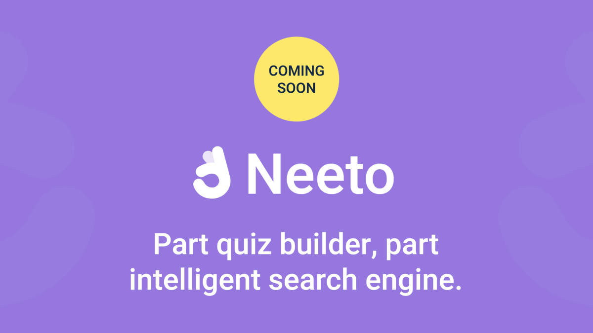 New year, new product 🎉 

Follow <a href="/Neeto_io/">Neeto (free quiz builder)</a> to find out more about what we've been working on for the past few months! Oh and guess what, this one is completely free!✨

#emergingtech #edtech #teachertips #quiz #teachertwitter