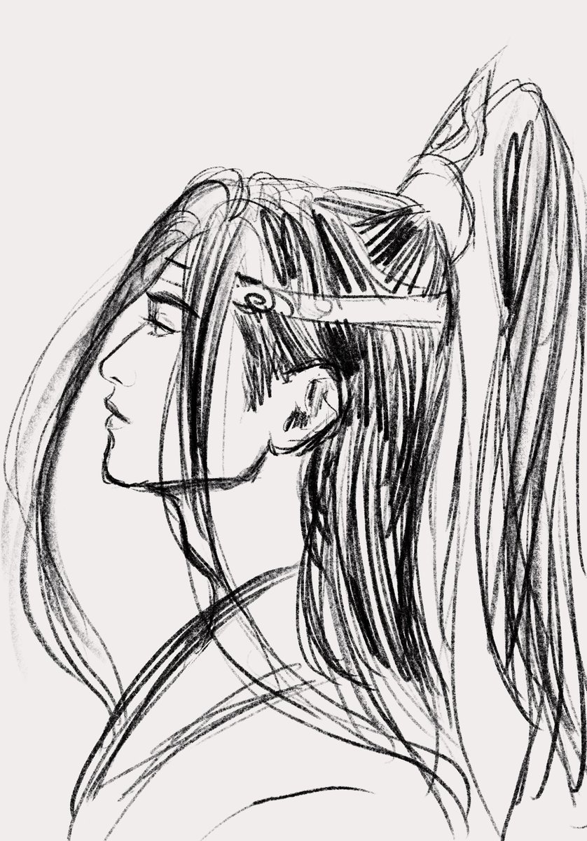 yuyu_finale's tweet photo. high pony lwj sketch….i wanna tug it https://t.co/7pu0S1S6Ld
