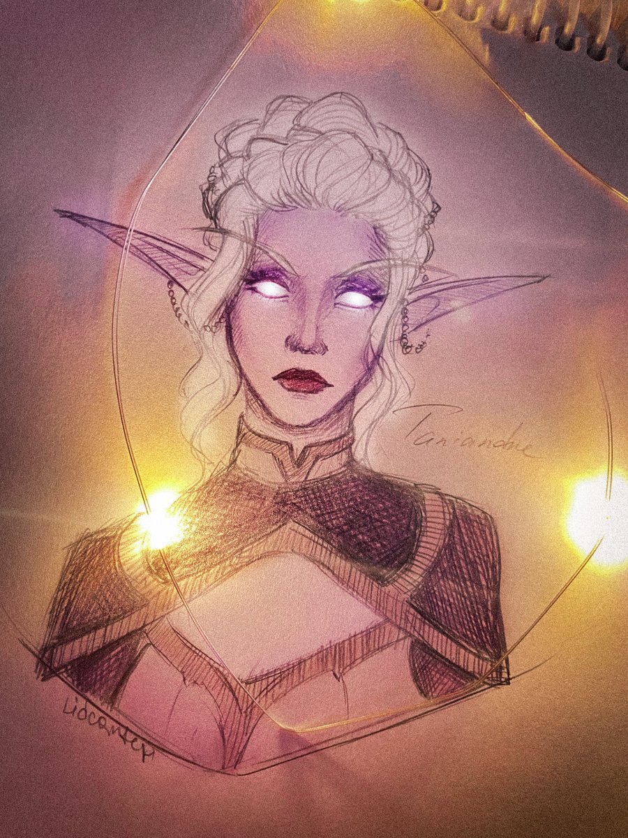 When rendering promises to be long, I do a lot of different things to while away the time... Sleeping, watching TikTok, doing household chores, hugging cats or... painting! and I decided to pick up the character of my friend and his elf with a great new hairstyle :3 ✨Taniandre✨