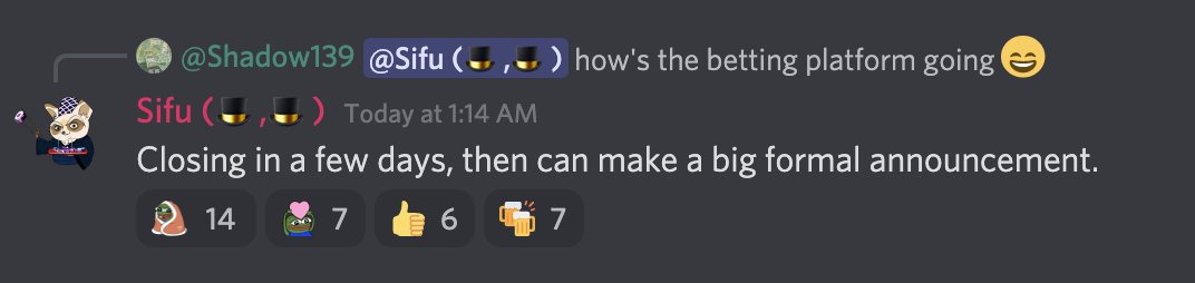 crypto_condom's tweet photo. Sifu from @Wonderland_fi laying down alpha in the $TIME discord ⏰. 

1) $TIME is funding an e-sports betting platform. The deal will close within a few days.
2) Profit sharing will go to $TIME holders
3) $TIME follows $BTC. 
🤔If $BTC ⬇️, $TIME will too = asymmetric opportunity https://t.co/cMum2zWBvt