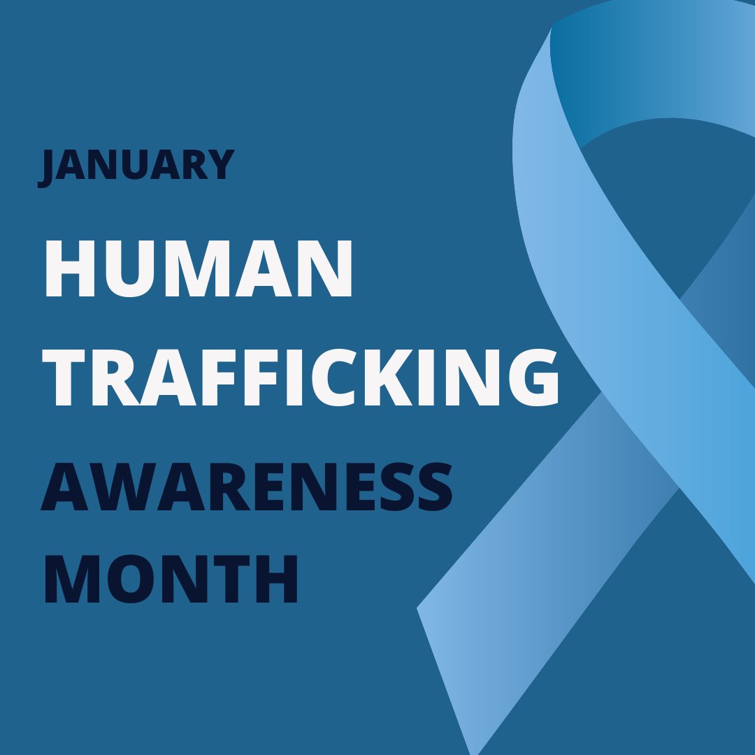 January is #humantraffickingawareness month! Fighting human trafficking is a shared responsibility! Let's impact our community by educating ourselves about the issue and knowing the signs of trafficking!
