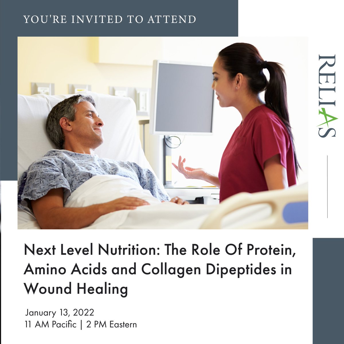 Take your #wound care practice to the next level in 2022! Next Level Nutrition: The Role of Protein, Amino Acids, and Collagen Dipeptides in Wound Healing
More information and free registration bit.ly/3J3GQ7g
#drnancycollins #wounds #nutrition #woundcare <a href="/relias/">Relias</a>