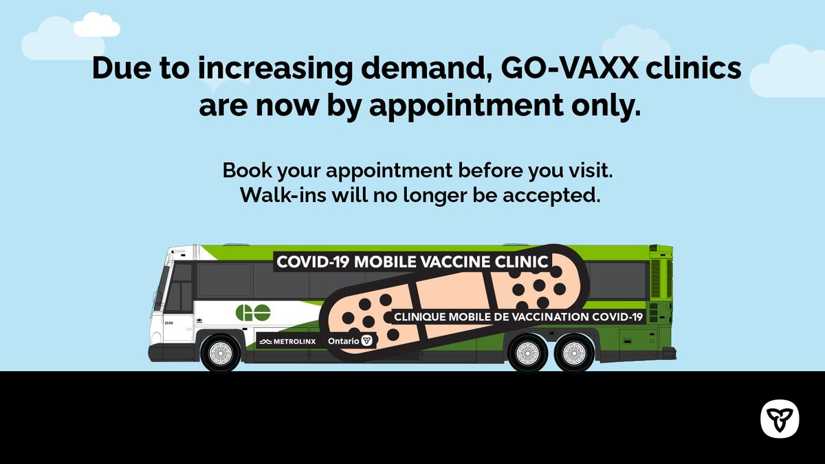 Visit the #GOVAXX Mobile clinic at #SnowMagicTO and get 15% off your visit!
Hop on the GO-VAXX bus for your COVID-19 vaccine Jan 6 &amp; 7 from 12PM - 8PM. Book at ontario.ca/book/vaccine or by calling 1-833-943-3900.
