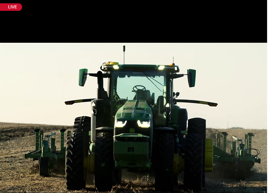 The newly unveiled <a href="/JohnDeere/">John Deere USA</a> 8R autonomous tractor enables fully autonomous operation for tillage work, and will be ready for sale to farmers later in 2022. #CES2022 #agriculture #autonomousvehicles #tractors