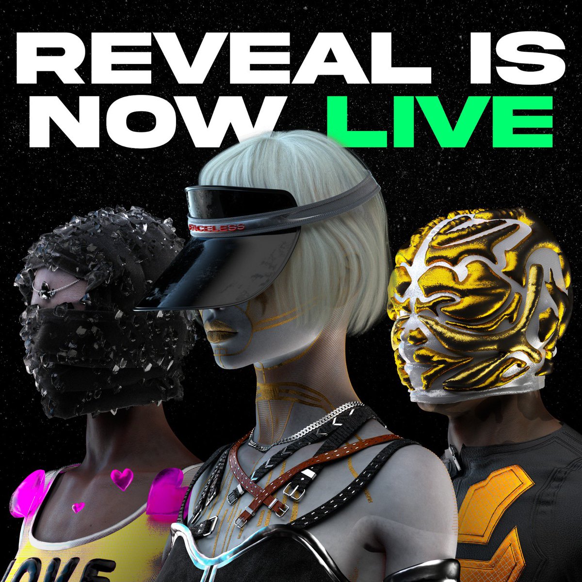 MaisonFaceless's tweet photo. Faceless F/W 21/22 reveal is now live. Discover how your NFT looks like on OpenSea : https://t.co/ZtWJL9mK7D https://t.co/69FgwqQlOo