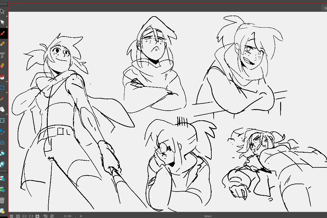 my girl and some doodles of stuff I've watched lately 