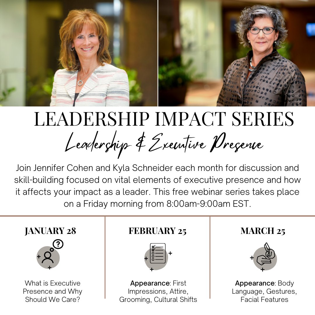 Join us for our January kick-off of the series. This program is suitable for enterprising leaders-to-be, new executives as well as experienced leaders who are interested in expanding their presence and sphere of influence. Sign up on Eventbrite: lnkd.in/drR4DTJW