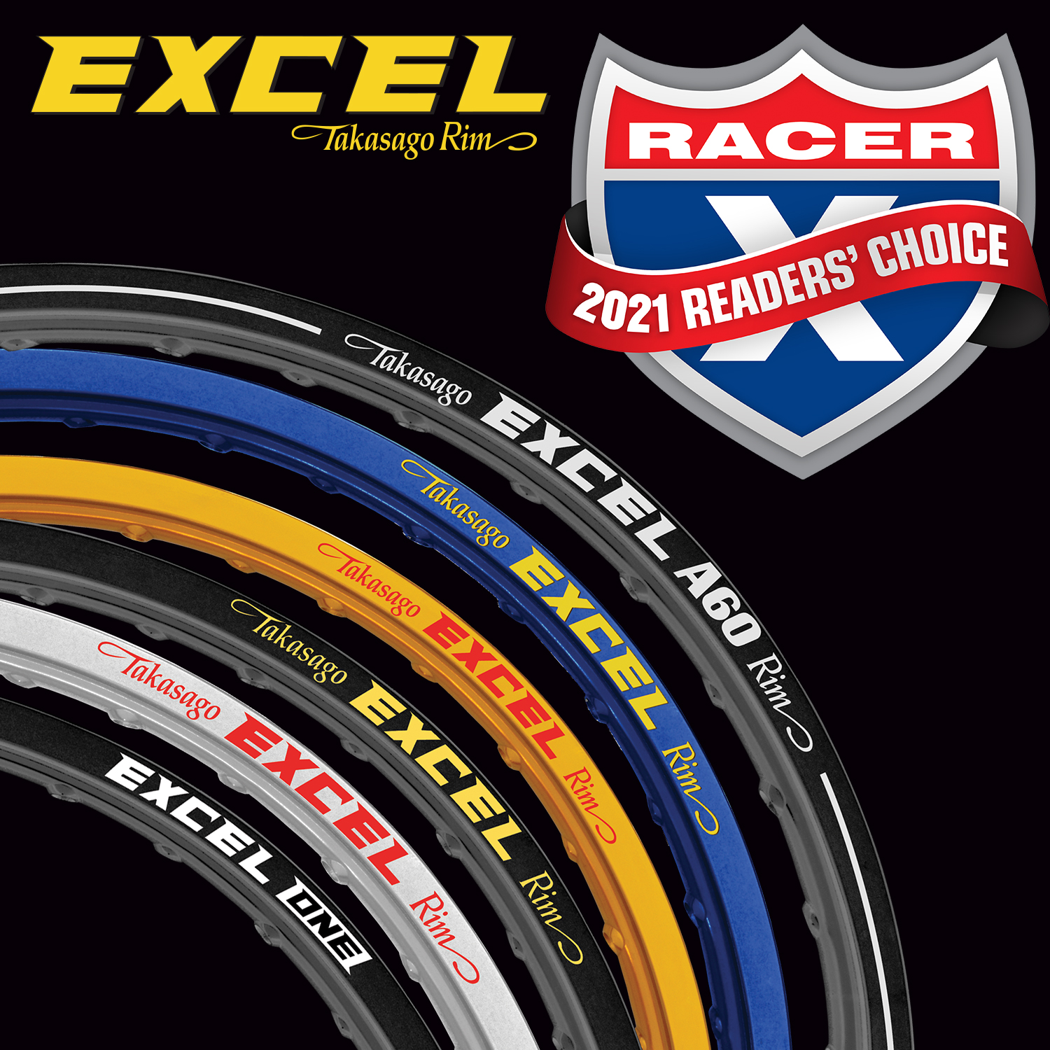 Excel Rims Logo Excel Flat Track Wheel Set Custom Moto Wheels