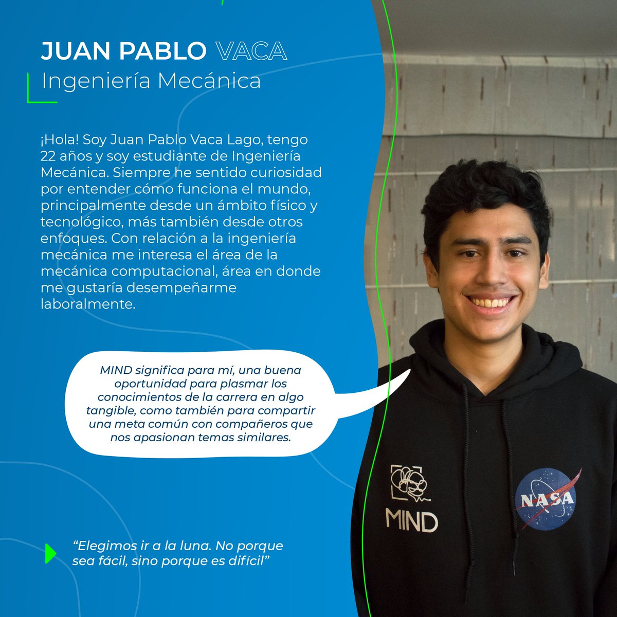 Hola! Yo soy Juan Pablo! 🧠🚀
#SomosMIND #SomosUNAL
<a href="/RoverChallenge/">Noxlee (Poc for nasa)</a>
#humanexplorationroverchallenge #nasa #roverchallenge2022