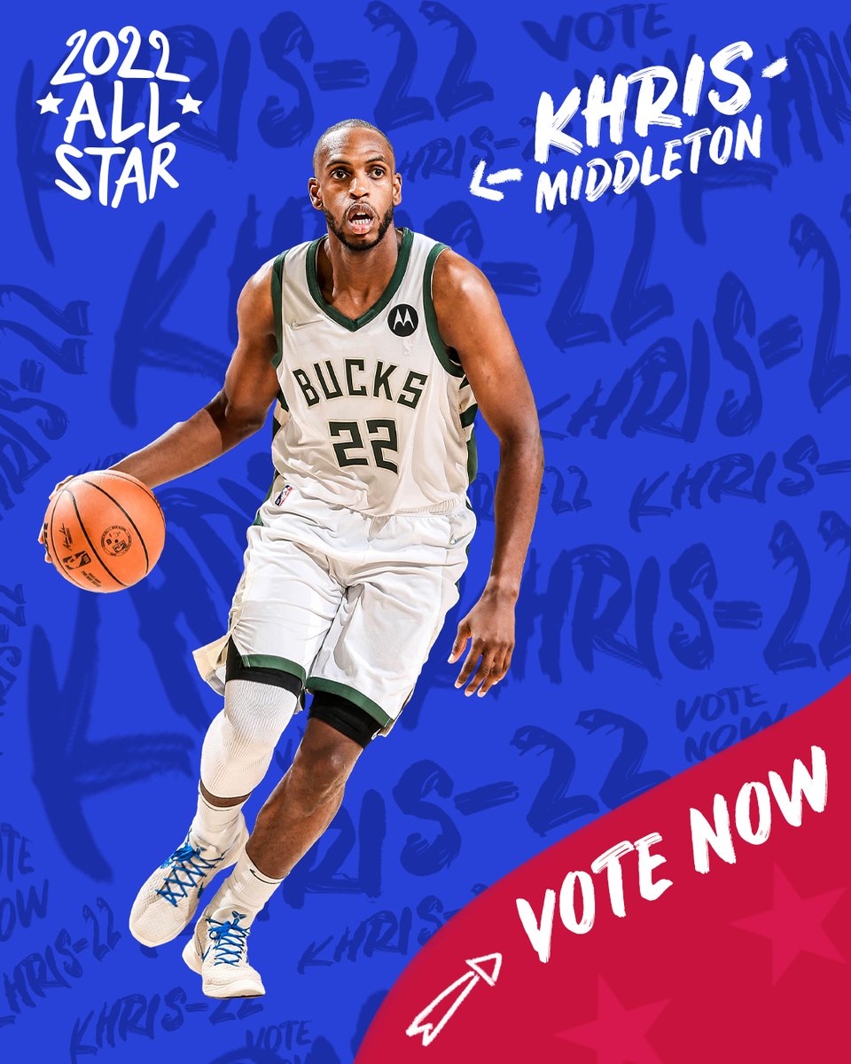 Bucks's tweet photo. .@Khris22m is feeling 2️⃣2️⃣!! 

RT to vote Khris into the #NBAAllStar game. https://t.co/UAi9IBzeYQ