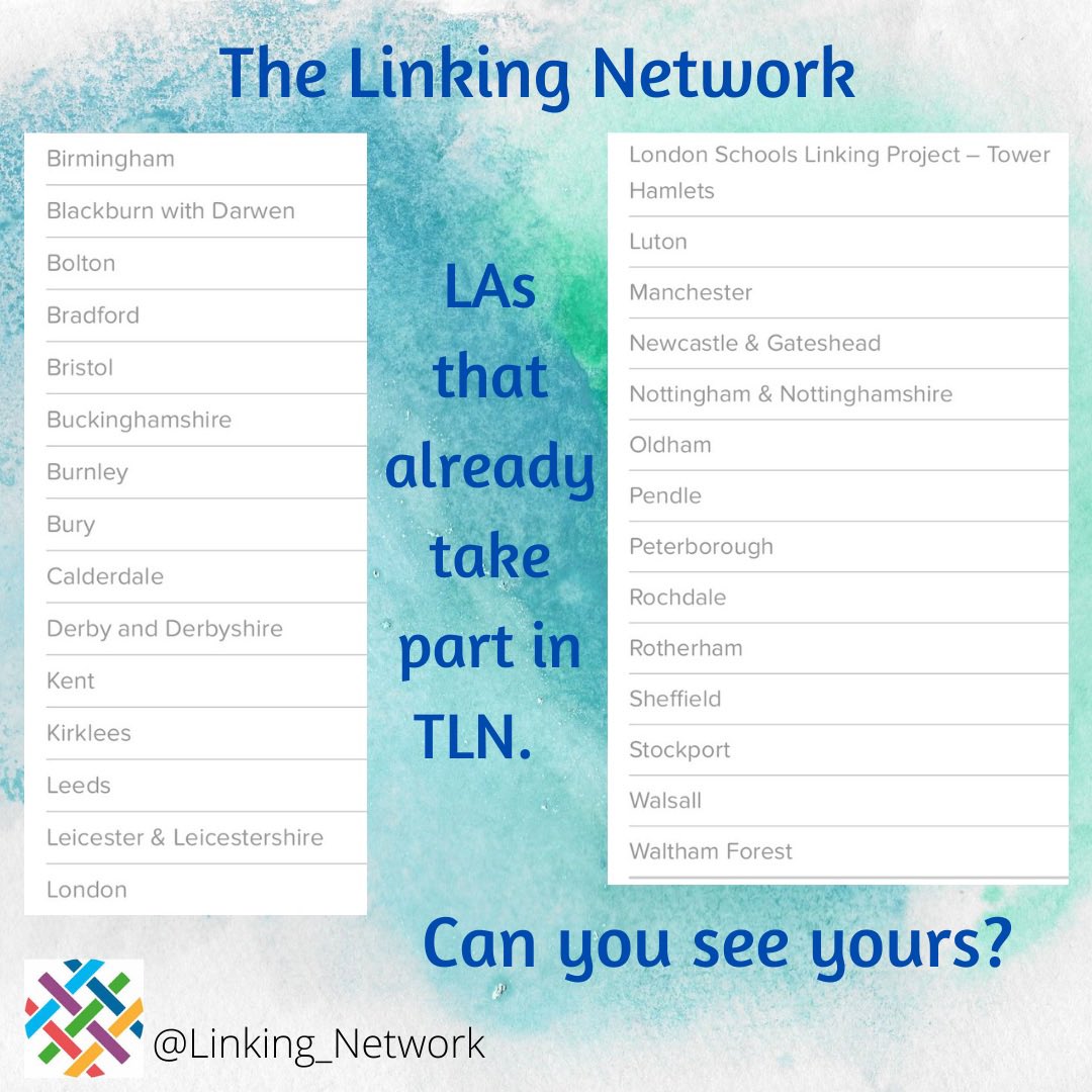 Linking_Network's tweet photo. Interested in taking part in the #SchoolsLinking Network? Have a look below and see if your area already do. 

#TheLinkingNetwork #Community #StrongerTogether #diversity #identity  #edutwitter https://t.co/nw3Hlyve1s